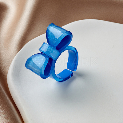 Bowknot Resin Cuff Rings for Women FS-WG62775-09-1
