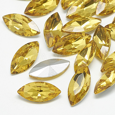 Pointed Back Glass Rhinestone Cabochons RGLA-T083-4x8mm-22-1