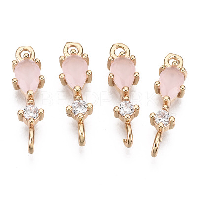 Brass Micro Pave Cubic Zirconia Links Connectors KK-R111-007-A07-1