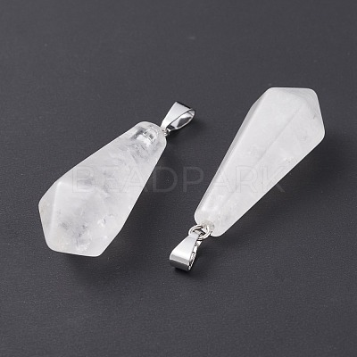 Natural Quartz Crystal Pointed Pendants G-I314-02P-20-1