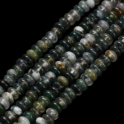 Natural Moss Agate Beads Strands G-L635-A27-4x2mm-1