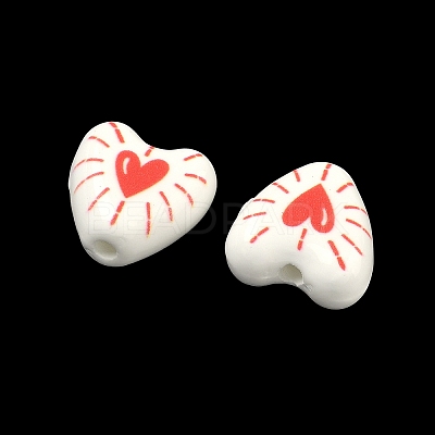 Printed Handmade Porcelain Beads PORC-G016-01A-1