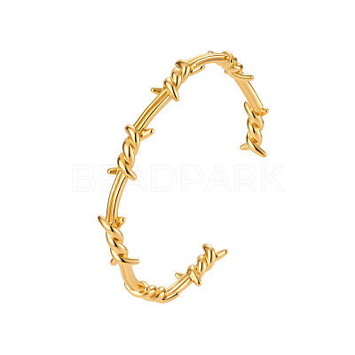 Dark Gothic Punk Irregular Thorn Wavy 304 Stainless Steel Open Cuff Bangles for Men Women EP9765-1-1