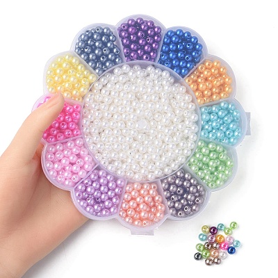 13 Style Spray Painted ABS Plastic Imitation Pearl Beads OACR-YW0001-41-1