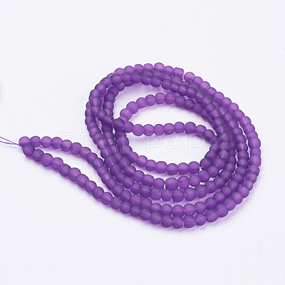Baking Paint Transparent Glass Bead Strands GLAA-S031-4mm-36-1