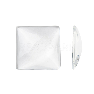 Transparent Glass Square Cabochons GGLA-A001-25mm-1