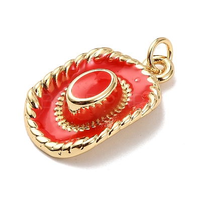 Brass Enamel Pendants KK-K408-66G-1
