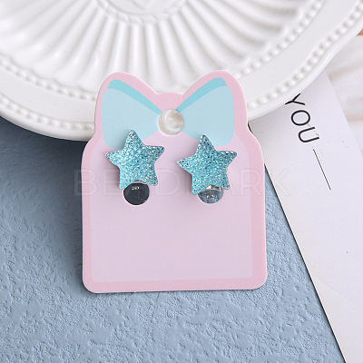 Alloy Plastic Clip-on Earrings for Kid WG9F41F-01-1