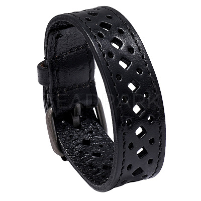 Vintage Hollow Out Leather Bracelet for Men - Unique Cycling Accessory ST7784131-1