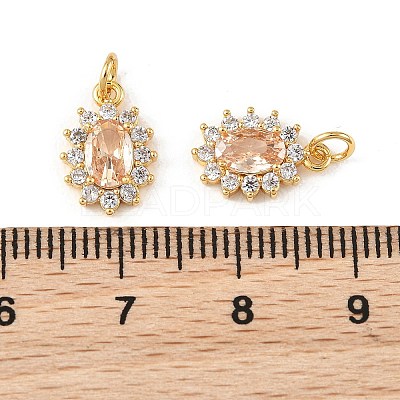 SHEGRACE Brass Micro Pave Cubic Zirconia Pendants XGRQ2O533-446A-G-1