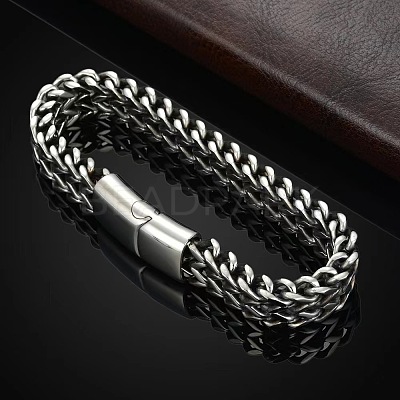 Punk Style 304 Stainless Steel Curb Chain Bracelets for Men WGFAED6-05-1