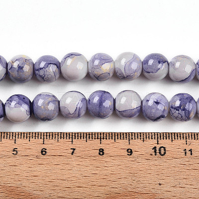 Baking Paint Glass Beads Strands DGLA-N003-10mm-C08-1
