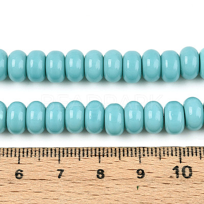 Opaque Spray Painted Glass Beads X-GLAA-ZX008-8mm-18R-1