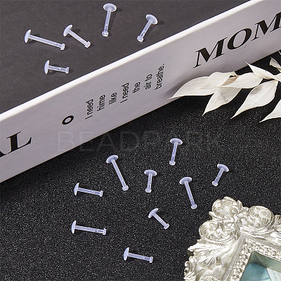 4 Styles Acrylic Threaded Flatback Earrings EJEW-SP0001-05-1