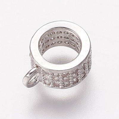 Brass Cubic Zirconia Tube Bails KK-P134-63P-1