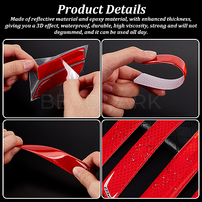 4 Sets 2 Styles Waterproof Epoxy Resin Reflective film Car Stickers FIND-GA0003-47A-1