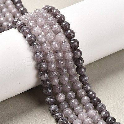 Natural White Jade Bead Strands G-R346-6mm-10-1
