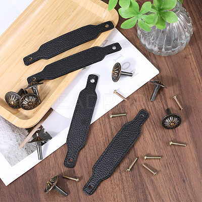 PU Leather Drawer Handles FIND-WH0290-10B-AB-1