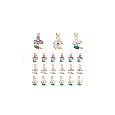 18Pcs 3 Colors Transparent Glass Pendants GLAA-DC0001-18-1