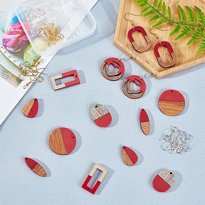 DIY Wooden Dangle Earring Making Kits DIY-OC0007-02-1