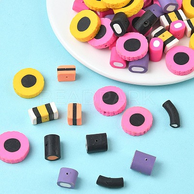 Mixed Shapes Handmade Polymer Clay Beads CLAY-R060-113-1
