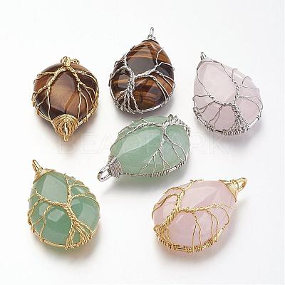 Natural Gemstone Pendants G-G949-M-1