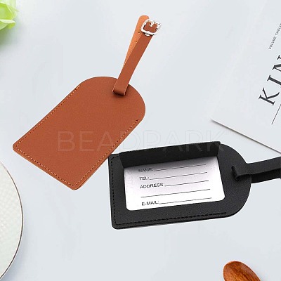 CutHollow 4Pcs PU Leather Luggage Tag OFST-CL0001-01B-03-1