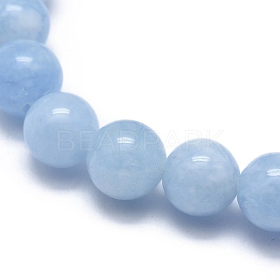 Natural & Dyed White Jade Bead Stretch Bracelets BJEW-K212-C-018-1