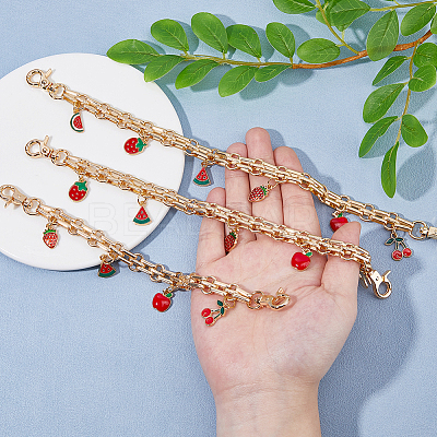 3Pcs Alloy Chain Short Bag Straps HJEW-HS00045-1