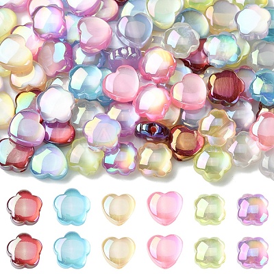 30Pcs 3 Styles UV Plating Resin Beads RESI-YW0005-80-1