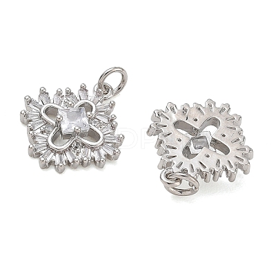 Brass Micro Pave Clear Cubic Zirconia Pendants CU-CBA01AA-37P-1