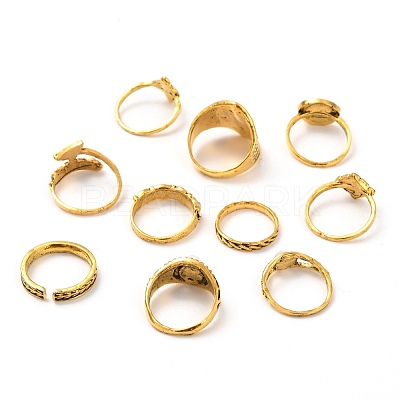 Zinc Alloy Finger Rings Sets RJEW-L101-03AG-1
