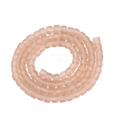Transparent Frosted Glass Beads Strands GLAA-N072-01A-A06-1