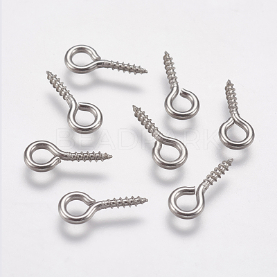 Tarnish Resistant 304 Stainless Steel Screw Eye Pin Peg Bails STAS-K171-52P-12x5mm-1