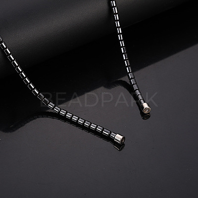Round Synthetic Non-magnetic Hematite & Red Stone Graduated Beaded Necklaces with Magnetic Clasps FS-WG3B67F-01-1
