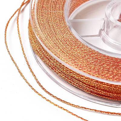 10 Rolls 10 Colors 6-Ply PET Polyester Metallic Thread OCOR-L046-03A-1