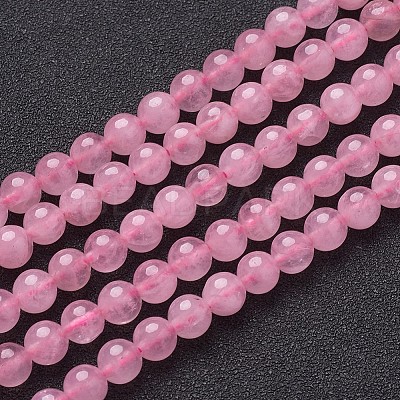 Natural Rose Quartz Beads Strands X-GSR6mmC034-1