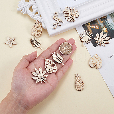 100Pcs Unfinished Wood Piece Decorations WOOD-CJ0001-58-1