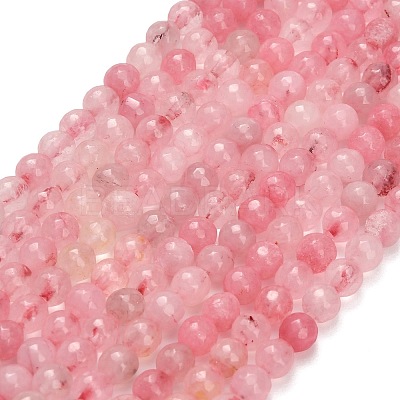 Natural Rose Quartz Dyed Beads Strands G-B046-07-6mm-01-1