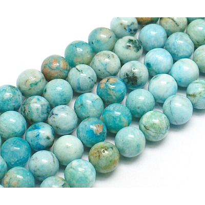 Natural Gemstone Hemimorphite Round Beads Strands G-L145-8mm-01-1