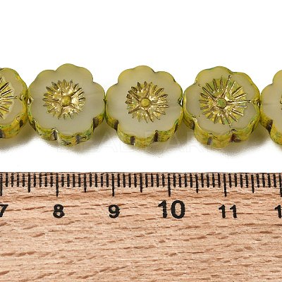 Picasso Baking Paint & Golden Metal Enlaced Glass Beads Strands GL-CBA98F0-04A-1