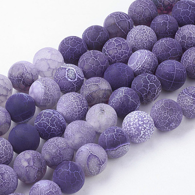Natural Crackle Agate Beads Strands G-G055-10mm-8-1