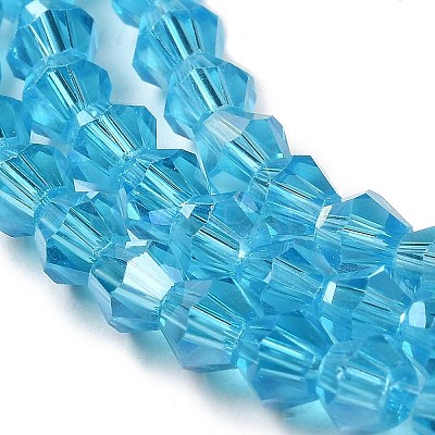 Transparent Electroplate Glass Beads Strands GLAA-F029-3mm-A19-1
