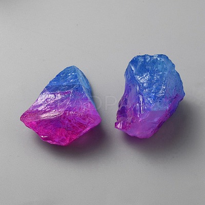 Electroplated Raw Rough Natural Quartz Crystal Beads G-WH0016-43B-1