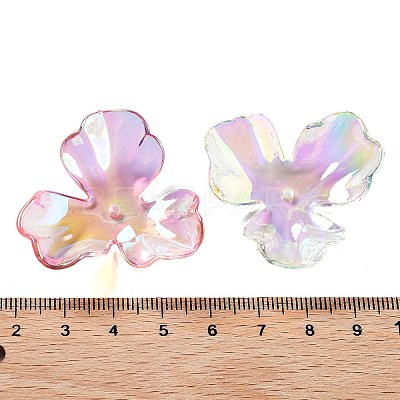 UV Plating Transparent Acrylic Bead Caps MACR-K356-15D-1