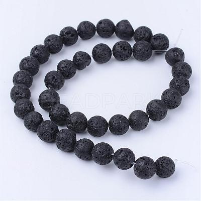 Natural Lava Rock Beads Strands G-Q462-4mm-24-1