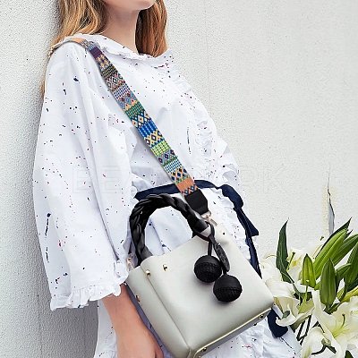 1Pc PU Leather Wallets & 1Pc Boho Style Nylon Adjustable Webbing Bag Straps FIND-WR0010-16-1