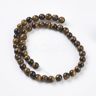Natural Tiger Eye Beads Strands X-G-C076-4mm-1B-1