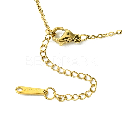 Ion Plating(IP) Rectangle with Initial Letter 304 Stainless Steel Pendant Necklace X-NJEW-R265-04G-S-1