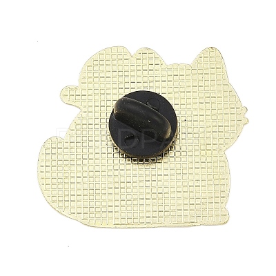 Cat Shape with Orange Enamel Pins JEWB-I052-02G-03-1
